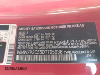2013 MINI Convertible S with VIN WMWZP3C55DT705938, listed as a IAAI auction lot 41372294 with 118,481 mi miles and . Bid and sale history available at DreamBid. Image 9.