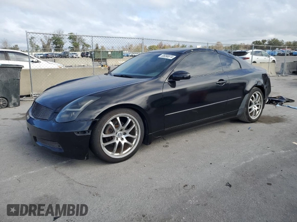 2004 Infiniti G35 Coupe w/Leather with VIN JNKCV54EX4M818057, listed as a Copart auction lot 85098874 with 195,699 mi miles and Salvage Title. Bid and sale history available at carsss.com. Image 1.