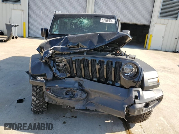 2021 Jeep Wrangler Unlimited Willys with VIN 1C4HJXDG4MW529583, listed as a Copart auction lot 53329625 with 119,697 mi miles and Salvage title. Bid and sale history available at DreamBid. Image 5.