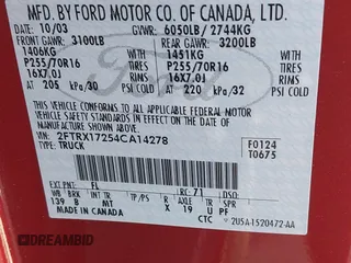 2004 Ford F-150 XL with VIN 2FTRX17254CA14278, listed as a IAAI auction lot 42671012 with 278,861 mi miles and . Bid and sale history available at DreamBid. Image 9.
