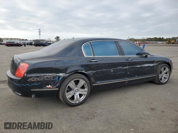 2007 Bentley Flying Spur with VIN SCBBR93W778040920, listed as a Copart auction lot 48711225 with 100,528 mi miles and Salvage title. Bid and sale history available at DreamBid. Image 3.