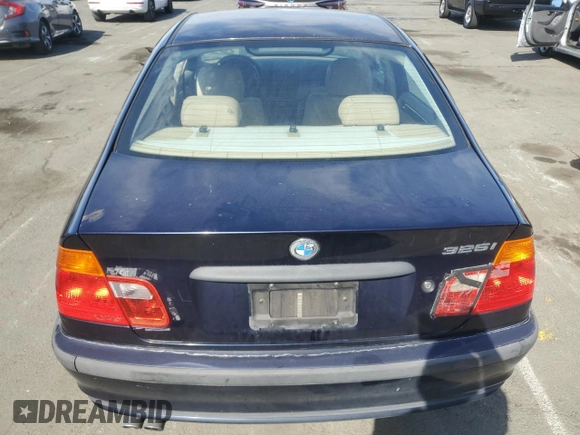 2001 BMW 3 Series 325i with VIN WBAAV334X1FU92599, listed as a Copart auction lot 52724155 with 82,156 mi miles and Clean Title. Bid and sale history available at carsss.com. Image 6.