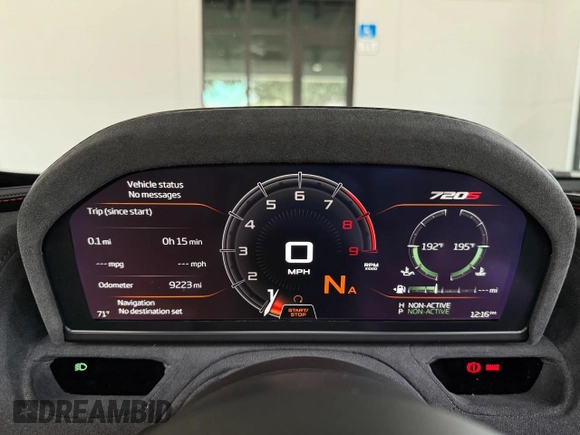 2022 McLaren 720S z VIN SBM14FCA2NW006XXX, wystawiony jako Copart lot #53583055 z przebiegiem 9223 mil mil oraz Tytuł czysty. Historia ofert i sprzedaży dostępna na DreamBid. Obrazek 8.