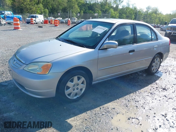 2001 Honda Civic EX with VIN 2HGES26701H506314, listed as a IAAI auction lot 42153550 with 326,151 mi miles. Bid and sale history available at carsss.com. Image 2.