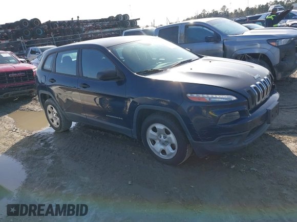 2015 Jeep Cherokee Sport with VIN 1C4PJLAB2FW547371, listed as a IAAI auction lot 41588682 with 135,640 mi miles. Bid and sale history available at carsss.com. Image 1.