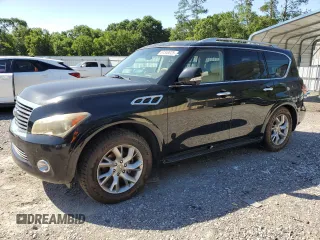 2012 Infiniti QX56 7-passenger with VIN JN8AZ2NF3C9519647, listed as a Copart auction lot 57349025 with 186,116 mi miles and Clean title. Bid and sale history available at DreamBid. Image 1.