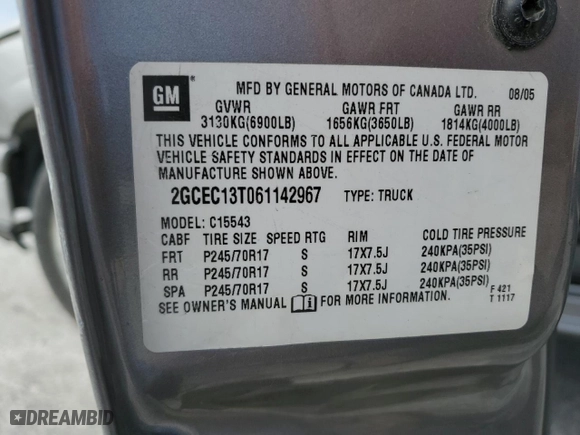 2006 Chevrolet Silverado 1500 LT1 with VIN 2GCEC13T061142967, listed as a Copart auction lot 48555185 with 270,026 mi miles and Clean Title. Bid and sale history available at carsss.com. Image 12.