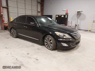 2012 Hyundai Genesis 5.0L with VIN KMHGC4DH3CU162680, listed as a IAAI auction lot 41560376 with 100,879 mi miles. Bid and sale history available at carsss.com. Image 1.