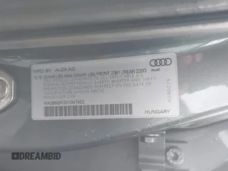 2016 Audi A3 2.0T Premium with VIN WAUB8GFF2G1047652, listed as a IAAI auction lot 41169400 with 91,454 mi miles. Bid and sale history available at carsss.com. Image 9.