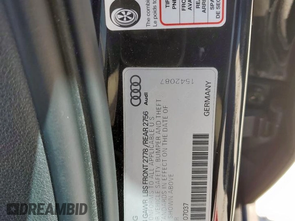 2018 Audi A6 Premium Plus z VIN WAUG3AFCXJN107037, wystawiony jako Copart lot #52023275 z przebiegiem 52 454 mil mil oraz Szkoda całkowita • Salvage title. Historia ofert i sprzedaży dostępna na DreamBid. Obrazek 12.