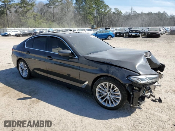 2021 BMW 5 Series 530i xDrive with VIN WBA13BJ02MCF10036, listed as a Copart auction lot 46455725 with Not Provided miles and Salvage Title. Bid and sale history available at carsss.com. Image 4.