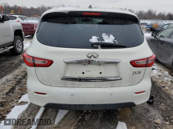 2013 Infiniti JX35 with VIN 5N1AL0MM5DC317507, listed as a Copart auction lot 45091675 with 116,861 mi miles and Salvage Title. Bid and sale history available at DreamBid. Image 6.