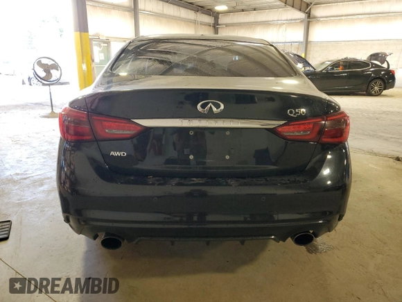 2021 Infiniti Q50 Luxe with VIN JN1EV7BR3MM750246, listed as a Copart auction lot 74994524 with 75,033 mi miles and Salvage Title. Bid and sale history available at carsss.com. Image 6.