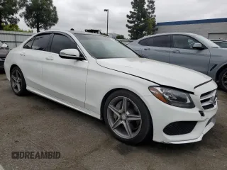 2017 Mercedes-Benz C 300 with VIN 55SWF4JB1HU179841, listed as a Copart auction lot 53890695 with 116,267 mi miles and Salvage Title. Bid and sale history available at DreamBid. Image 4.