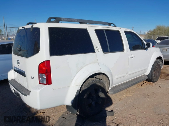 2005 Nissan Pathfinder SE with VIN 5N1AR18W75C711706, listed as a IAAI auction lot 41233134 with 182,952 mi miles and . Bid and sale history available at DreamBid. Image 4.