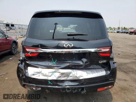 2019 Infiniti QX80 LUXE with VIN JN8AZ2NE8K9237560, listed as a Copart auction lot 64019294 with 73,450 mi miles and Salvage Title. Bid and sale history available at carsss.com. Image 6.
