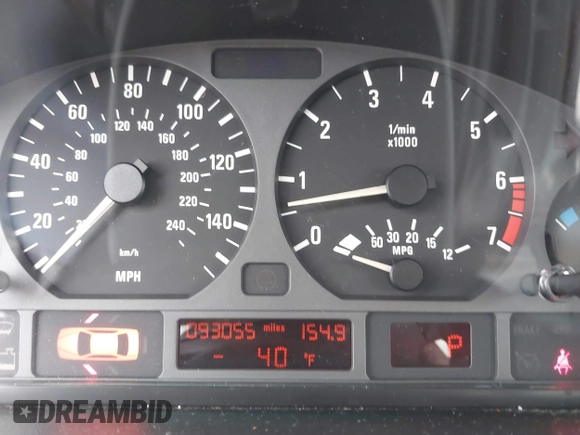 1999 BMW 3 Series 323i with VIN WBAAM3332XCA80930, listed as a IAAI auction lot 41827318 with 93,055 mi miles. Bid and sale history available at carsss.com. Image 7.