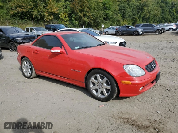 2002 Mercedes-Benz SLK-Class 2.3L Kompressor with VIN WDBKK49F22F249805, listed as a Copart auction lot 71058304 with 57,850 mi miles and Salvage Title. Bid and sale history available at carsss.com. Image 4.