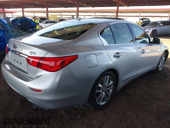 2017 Infiniti Q50 3.0t Premium with VIN JN1EV7AP4HM739763, listed as a IAAI auction lot 42011605 with 90,608 mi miles. Bid and sale history available at carsss.com. Image 4.