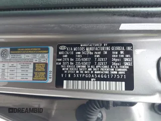 2016 Kia Sorento LX with VIN 5XYPGDA54GG177571, listed as a IAAI auction lot 41889298 with 140,702 mi miles. Bid and sale history available at carsss.com. Image 9.