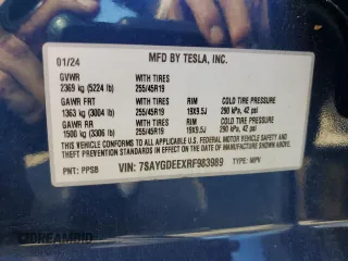 2024 Tesla Model Y Long Range with VIN 7SAYGDEEXRF983989, listed as a Copart auction lot 64035155 with 12,137 mi miles and Salvage title. Bid and sale history available at DreamBid. Image 13.