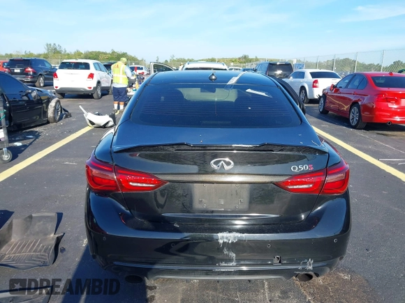 2019 Infiniti Q50 Luxe with VIN JN1EV7AP7KM516656, listed as a IAAI auction lot 42695766 with 100,206 mi miles and . Bid and sale history available at DreamBid. Image 16.