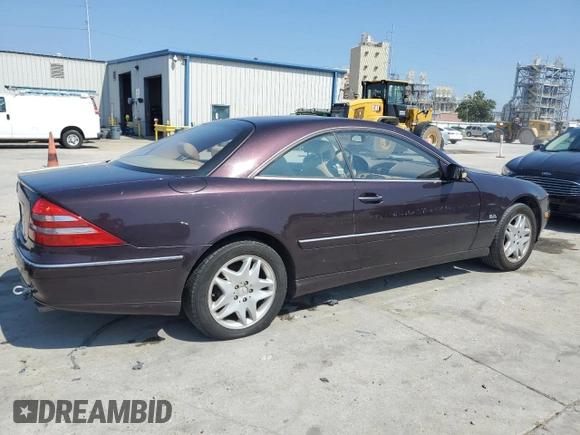 2000 Mercedes-Benz CL 500/600 z VIN WDBPJ75JXYA006219, wystawiony jako Copart lot #68355704 z przebiegiem 106 740 mil mil oraz Szkoda całkowita • Salvage title. Historia ofert i sprzedaży dostępna na DreamBid. Obrazek 3.
