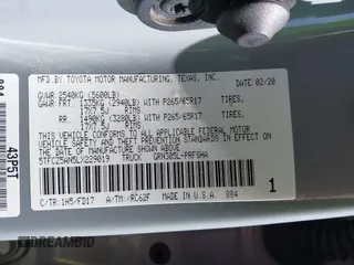 2020 Toyota Tacoma SR5 z VIN 5TFCZ5AN5LX229019, wystawiony jako IAAI lot #41907694 z przebiegiem 79 355 mil mil oraz . Historia ofert i sprzedaży dostępna na DreamBid. Obrazek 9.