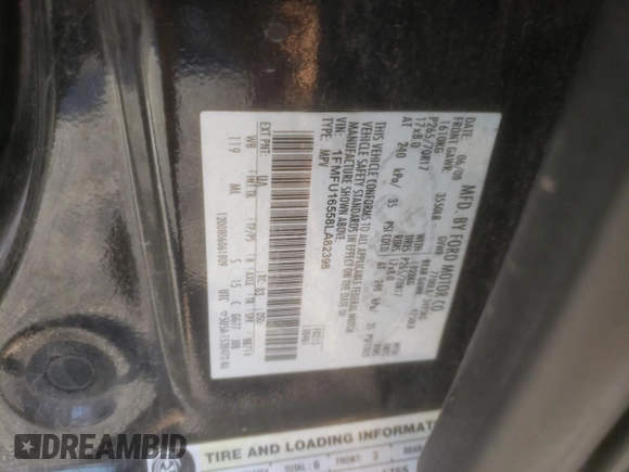 2008 Ford Expedition SSV with VIN 1FMFU16558LA82398, listed as a Copart auction lot 52850425 with 285,095 mi miles and Salvage title. Bid and sale history available at DreamBid. Image 13.