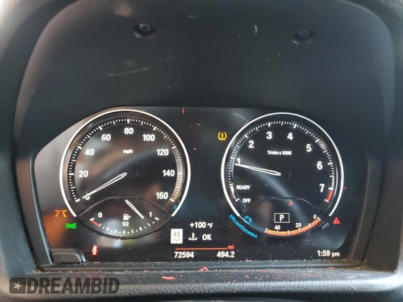 2018 BMW X2 sDrive28i with VIN WBXYJ3C39JEJ91397, listed as a Copart auction lot 62168425 with 72,594 mi miles and Salvage title. Bid and sale history available at DreamBid. Image 9.