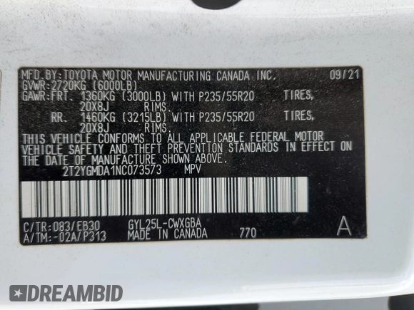 2022 Lexus RX with VIN 2T2YGMDA1NC073573, listed as a Copart auction lot 43224755 with 62,788 mi miles and Salvage Title. Bid and sale history available at carsss.com. Image 14.