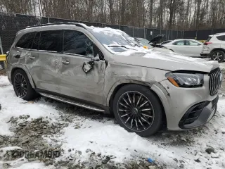 2021 Mercedes-Benz GLS with VIN 4JGFF8KE4MA367320, listed as a Copart auction lot 89048485 with 57,920 mi miles and Salvage Title. Bid and sale history available at carsss.com. Image 4.