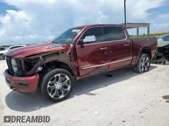 2020 Ram 1500 Limited with VIN 1C6RREHT1LN194626, listed as a Copart auction lot 62728865 with 70,592 mi miles and Salvage title. Bid and sale history available at DreamBid. Image 1.