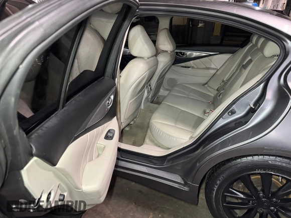 2015 Infiniti Q50 with VIN JN1BV7AR7FM412100, listed as a Copart auction lot 54574705 with 111,230 mi miles and Salvage Title. Bid and sale history available at carsss.com. Image 6.