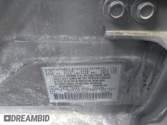 2022 Nissan Sentra SR with VIN 3N1AB8DV5NY288262, listed as a IAAI auction lot 41915009 with Not Provided miles. Bid and sale history available at carsss.com. Image 9.