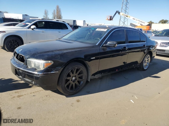 2004 BMW 7 Series 745Li with VIN WBAGN63444DS47874, listed as a Copart auction lot 88582125 with 172,419 mi miles and Clean Title. Bid and sale history available at carsss.com. Image 1.