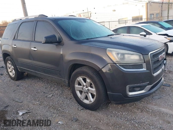 2014 GMC Acadia SLE with VIN 1GKKRPKD3EJ224571, listed as a IAAI auction lot 41748560 with 186,850 mi miles. Bid and sale history available at carsss.com. Image 1.