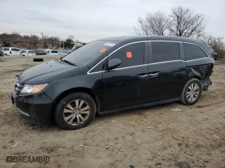 2016 Honda Odyssey EX-L with VIN 5FNRL5H64GB037505, listed as a Copart auction lot 43907105 with 208,709 mi miles and Salvage Title. Bid and sale history available at carsss.com. Image 1.