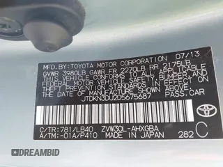 2013 Toyota Prius One with VIN JTDKN3DU2D5675687, listed as a IAAI auction lot 41639740 with 68,741 mi miles and . Bid and sale history available at DreamBid. Image 9.