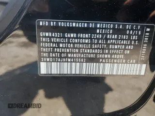 2015 Volkswagen Jetta SE with VIN 3VWD17AJ9FM415562, listed as a Copart auction lot 58252664 with 120,280 mi miles and Salvage title. Bid and sale history available at DreamBid. Image 12.