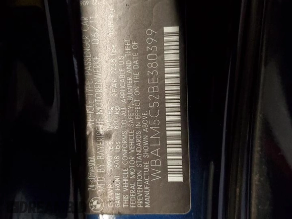 2011 BMW Z4 sDrive30i с VIN WBALM5C52BE380399, выставлен на аукционе Copart как лот 45909605 с пробегом 89 328 миль миль и Списание • Salvage title. История ставок и продаж доступна на DreamBid. Изображение 12.