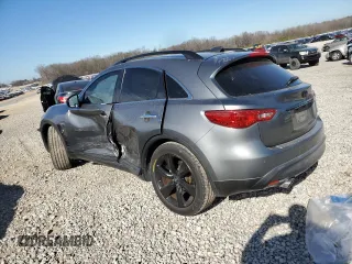 2015 Infiniti QX70 with VIN JN8CS1MU7FM382222, listed as a Copart auction lot 46942735 with 109,925 mi miles and Clean Title. Bid and sale history available at DreamBid. Image 2.