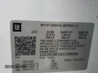 2018 Chevrolet Silverado 1500 LT with VIN 1GCRCREC6JZ189336, listed as a Copart auction lot 54920255 with 174,139 mi miles and Salvage Title. Bid and sale history available at DreamBid. Image 12.