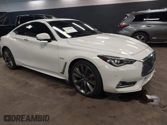2018 Infiniti Q60 RED SPORT 400 with VIN JN1FV7EL3JM630017, listed as a IAAI auction lot 41697880 with 73,951 mi miles. Bid and sale history available at carsss.com. Image 1.