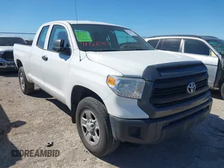 2014 Toyota Tundra 4WD Truck SR with VIN 5TFUM5F17EX055949, listed as a IAAI auction lot 41728783 with 107,019 mi miles. Bid and sale history available at carsss.com. Image 1.