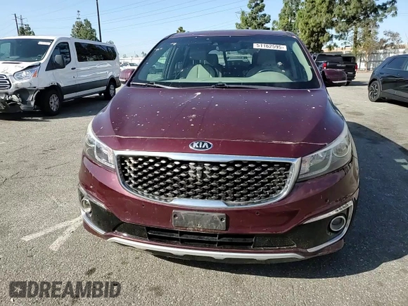 2015 Kia Sedona SX-L with VIN KNDME5C10F6037740, listed as a Copart auction lot 51162595 with 128,111 mi miles and Salvage Title. Bid and sale history available at DreamBid. Image 12.