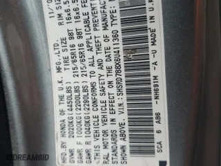 2006 Honda CR-V EX with VIN SHSRD788X6U411360, listed as a Copart auction lot 52104445 with 169,724 mi miles and Salvage Title. Bid and sale history available at carsss.com. Image 13.