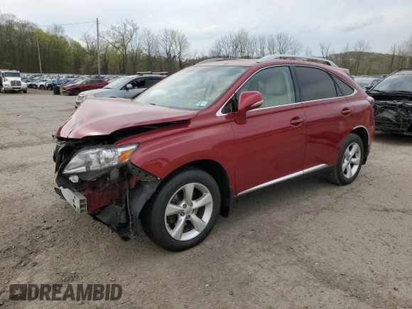 2011 Lexus RX 350 with VIN 2T2BK1BA5BC106429, listed as a Copart auction lot 54818655 with 183,020 mi miles and Salvage Title. Bid and sale history available at DreamBid. Image 1.