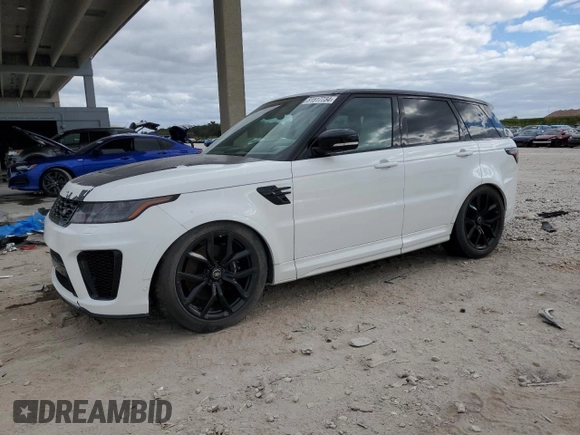 2019 Land Rover Range Rover Sport SVR with VIN SALWZ2SE9KA853698, listed as a Copart auction lot 81517734 with 36,967 mi miles and Salvage Title. Bid and sale history available at DreamBid. Image 1.