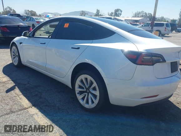2022 Tesla Model 3 Long Range with VIN 5YJ3E1EB7NF298456, listed as a IAAI auction lot 41859304 with Not Provided miles and . Bid and sale history available at DreamBid. Image 3.